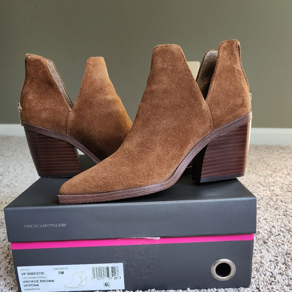Vince Camuto Suede Ankle Booties Pointy Toes